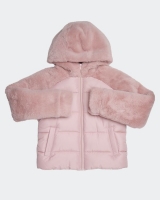 Dunnes Stores  Girls Faux Fur Mix Coat (4-14 years)