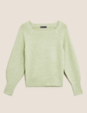 M&s Collection Textured Square Neck Jumper