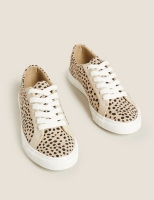 Marks and Spencer M&s Collection Lace Up Leopard Print Trainers