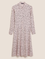Marks and Spencer M&s Collection Leaf Print Midi Shirt Dress