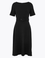 Marks and Spencer M&s Collection Belted Midi Skater Dress