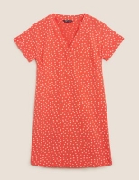 Marks and Spencer M&s Collection Linen Polka Dot Shift Dress