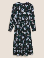 Marks and Spencer M&s Collection Floral Round Neck Midi Waisted Dress