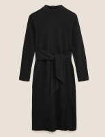 Marks and Spencer M&s Collection Jersey Brushed Belted Midi Shift Dress