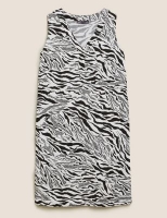 Marks and Spencer M&s Collection Linen Zebra Print Shift Dress