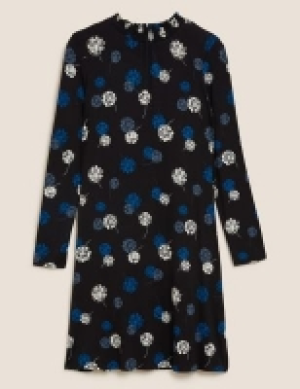 M&s Collection Jersey Floral Knee Length Swing Dress