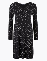 Marks and Spencer M&s Collection Maternity Jersey Polka Dot Skater Dress