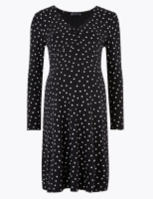 M&s Collection Maternity Jersey Polka Dot Skater Dress
