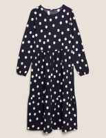 Marks and Spencer M&s Collection Jersey Polka Dot Midi Tiered Dress