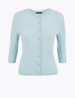 Marks and Spencer M&s Collection Textured Crew Neck Cardigan