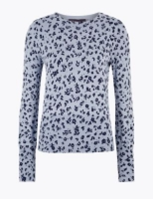M&s Collection Animal Print Crew Neck Jumper