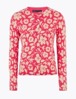 Marks and Spencer M&s Collection Floral Print Crew Neck Cardigan