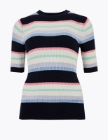 Marks and Spencer M&s Collection Striped Crew Neck Jumper