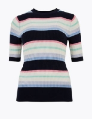 M&s Collection Striped Crew Neck Jumper