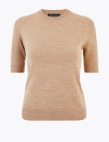 Marks and Spencer M&s Collection Textured Knitted Crew Neck Short Sleeve Top