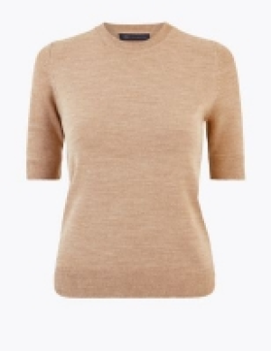 M&s Collection Textured Knitted Crew Neck Short Sleeve Top