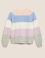 Marks and Spencer M&s Collection Ribbed Striped Crew Neck Jumper