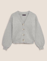 Marks and Spencer M&s Collection Textured V-Neck Button Front Cardigan