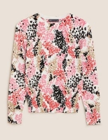Marks and Spencer M&s Collection Animal Print Crew Neck Jumper