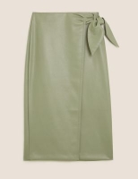 Marks and Spencer M&s Collection Faux Leather Midi Wrap Skirt
