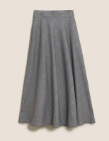 Marks and Spencer M&s Collection Checked Knee Length A-Line Skirt