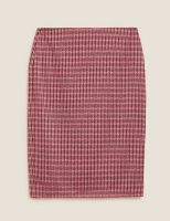 Marks and Spencer M&s Collection Jersey Checked Knee Length Pencil Skirt