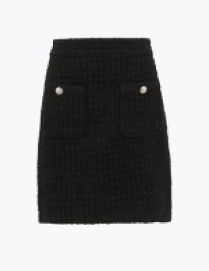 M&s Collection Wool Tweed Textured Mini A-Line Skirt