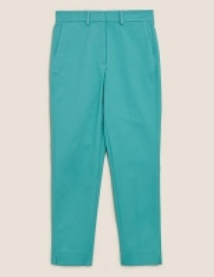 Marks and Spencer Autograph Cotton Slim Fit Ankle Grazer Trousers