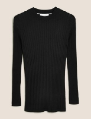 Autograph Merino Wool Longline Jumper with Silk