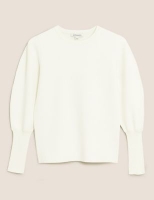 Marks and Spencer Autograph Crew Neck Puff Sleeve Jumper