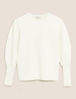 Marks and Spencer Autograph Crew Neck Puff Sleeve Jumper