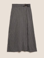 Marks and Spencer Autograph Geometric Buckle Detail Midi Wrap Skirt