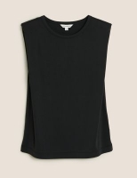 Marks and Spencer Autograph Modal Crew Neck Shoulder Pad Sleeveless Top
