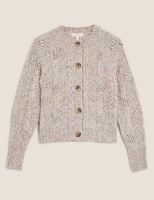 Marks and Spencer Per Una Cable Knit Crew Neck Cardigan