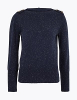 Marks and Spencer Per Una Cotton Boat Neck Long Sleeve Jumper