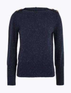 Per Una Cotton Boat Neck Long Sleeve Jumper