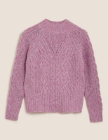 Marks and Spencer Per Una Cable Knit Funnel Neck Jumper