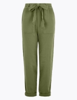 Marks and Spencer Per Una Pure Cotton Tapered Ankle Grazer Trousers