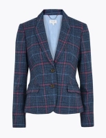 Marks and Spencer Per Una Wool Checked Hacking Jacket