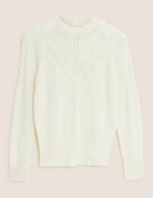 Per Una Cable Knit Crew Neck Jumper with Wool