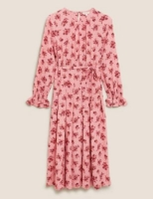 Marks and Spencer Per Una Floral Tie Front Midi Relaxed Dress