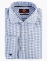 Marks and Spencer M&s Collection Luxury Regular Fit Pure Cotton Check Shirt