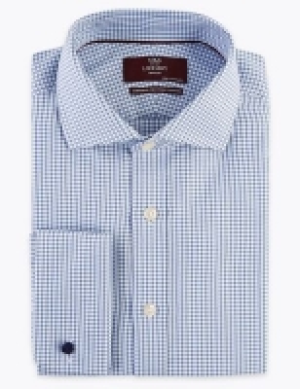 M&s Collection Luxury Regular Fit Pure Cotton Check Shirt