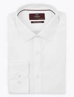Marks and Spencer M&s Collection Luxury Slim Fit Easy Iron Cotton Shirt
