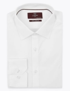 Marks and Spencer M&s Collection Luxury Slim Fit Easy Iron Cotton Shirt