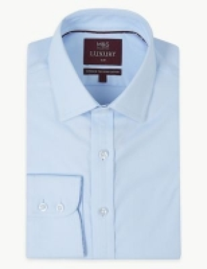 M&s Collection Luxury Slim Fit Shirt Easy Iron with Stretch