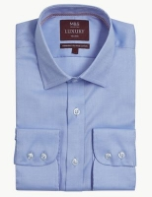 M&s Collection Luxury Tailored Fit Pure Cotton Shirt