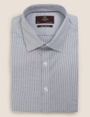 Marks and Spencer M&s Collection Luxury Slim Fit Cotton Stretch Dogtooth Shirt