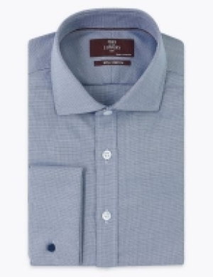 Marks and Spencer M&s Collection Luxury Slim Fit Stretch Cotton Shirt