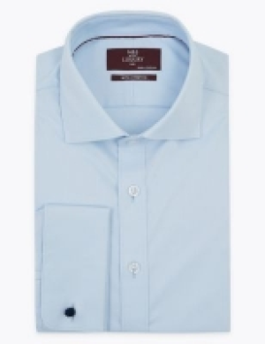 M&s Collection Luxury Shorter Length Slim Fit Twill Shirt